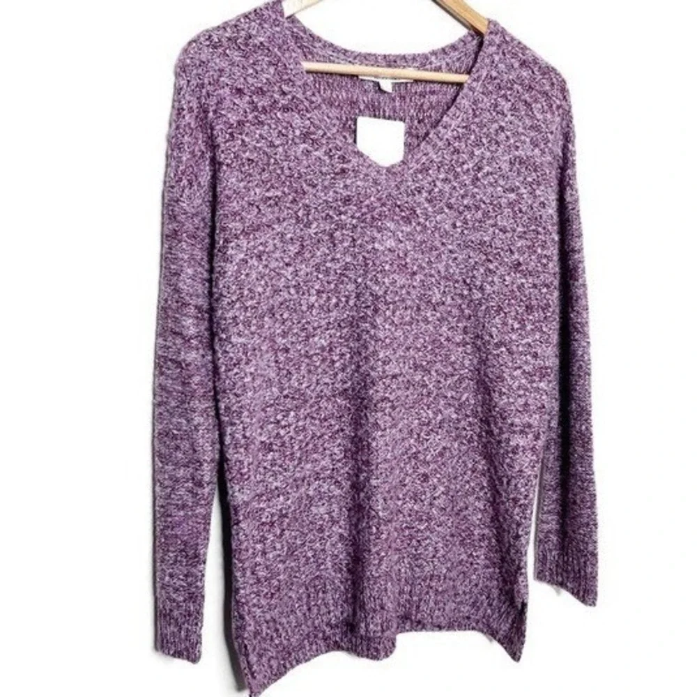 Company Ellen Tracy NWT Womens‎ V-Neck Sweater Amethyst Marl Purple Knit Size M